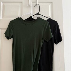 a new day Black Ribbed T-Shirt